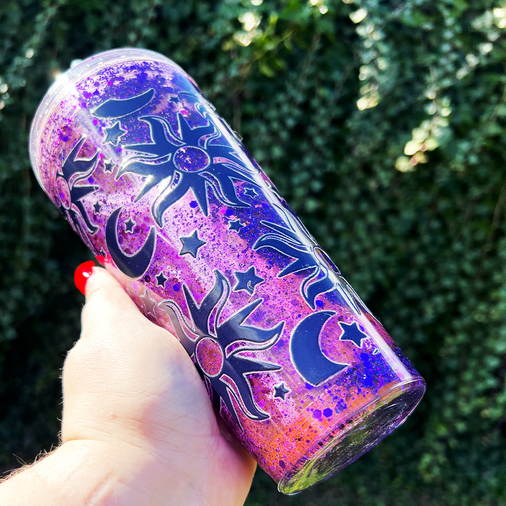Celestial Glitter Snowglobe Tumbler