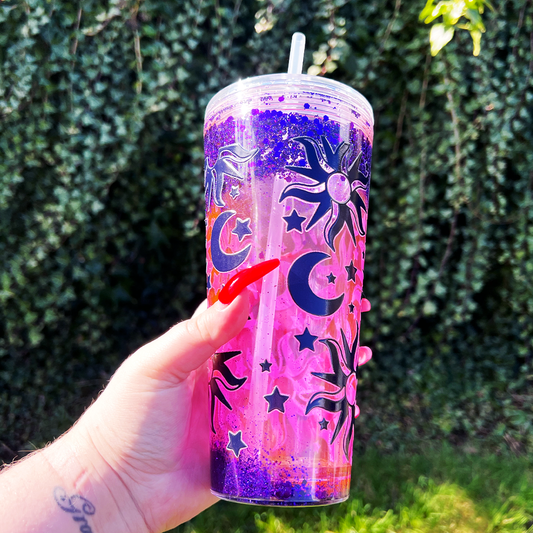 Celestial Glitter Snowglobe Tumbler