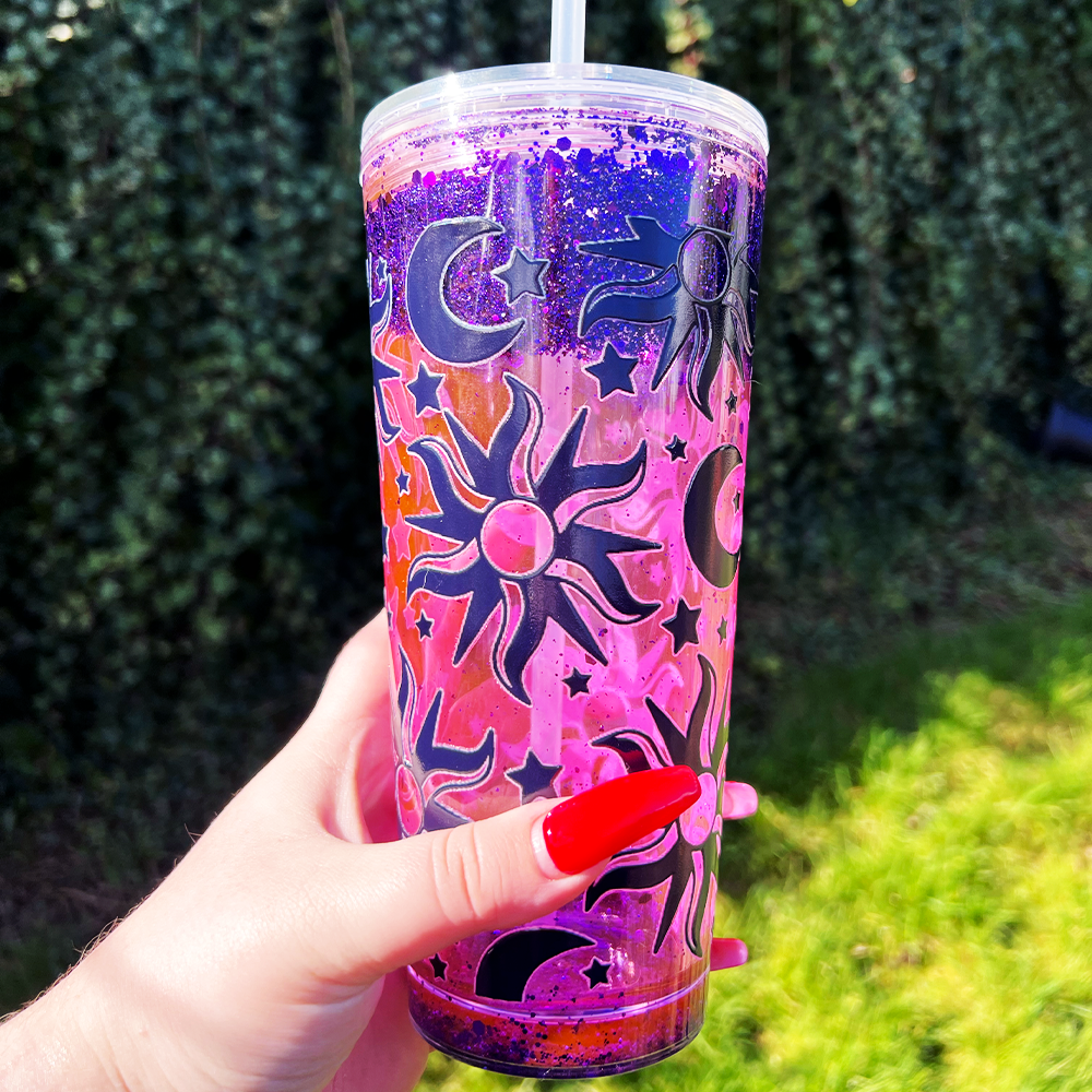 Celestial Glitter Snowglobe Tumbler