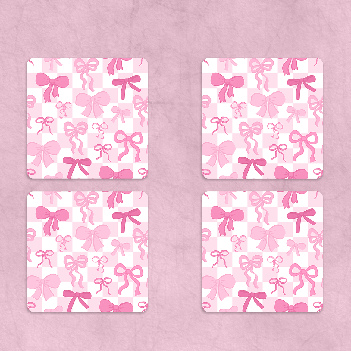 Checkerboard Bows Coaster