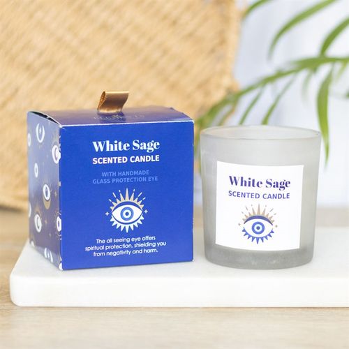Evil Eye Scented Candle with Crystals