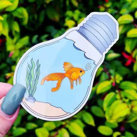 Transparent Goldfish Lightbulb Sticker