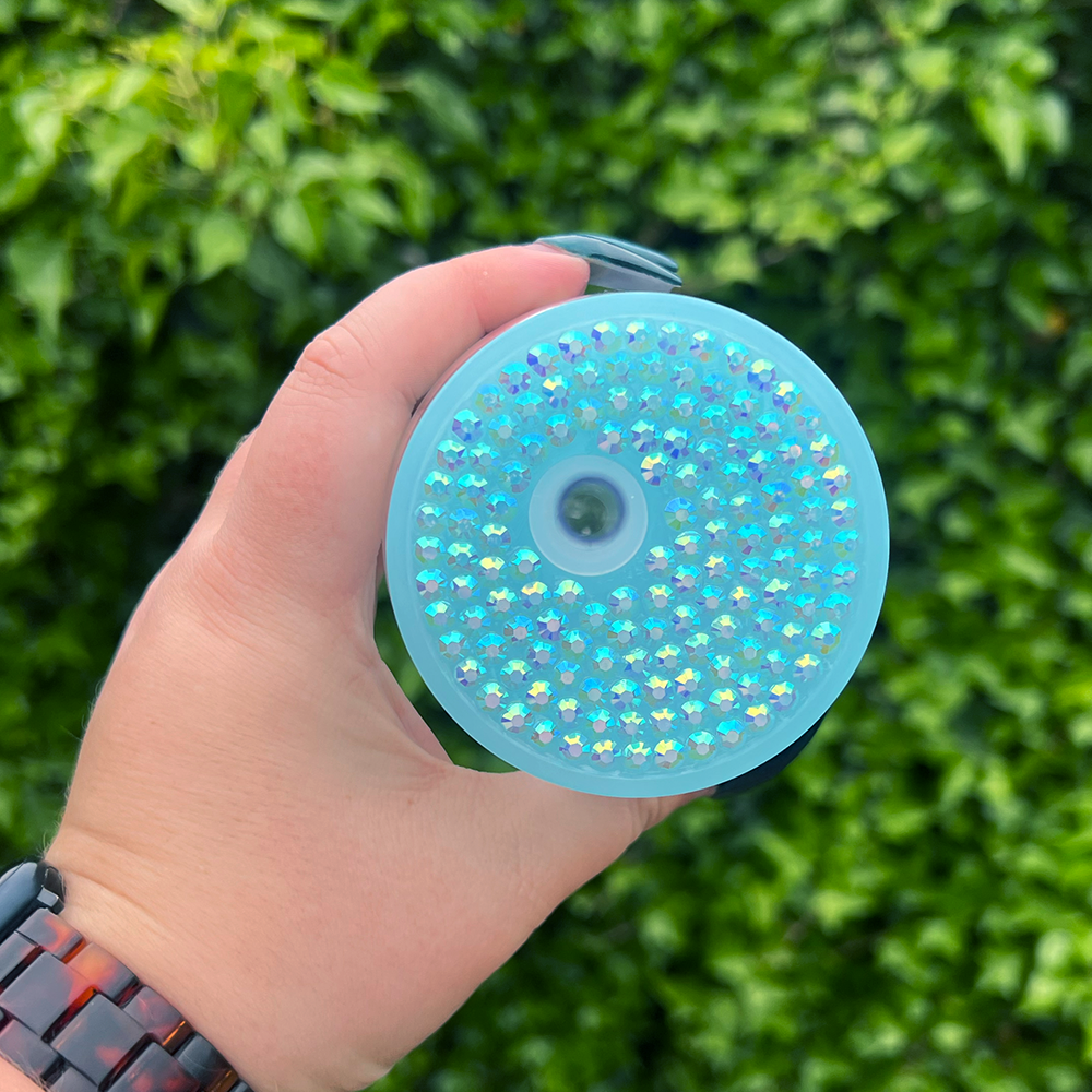 Live Fearlessly Rhinestone Can Glass