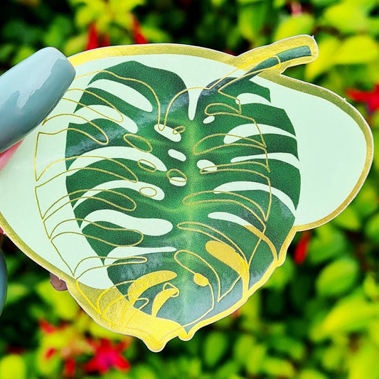 Metallic Gold Monstera Leaf Sticker