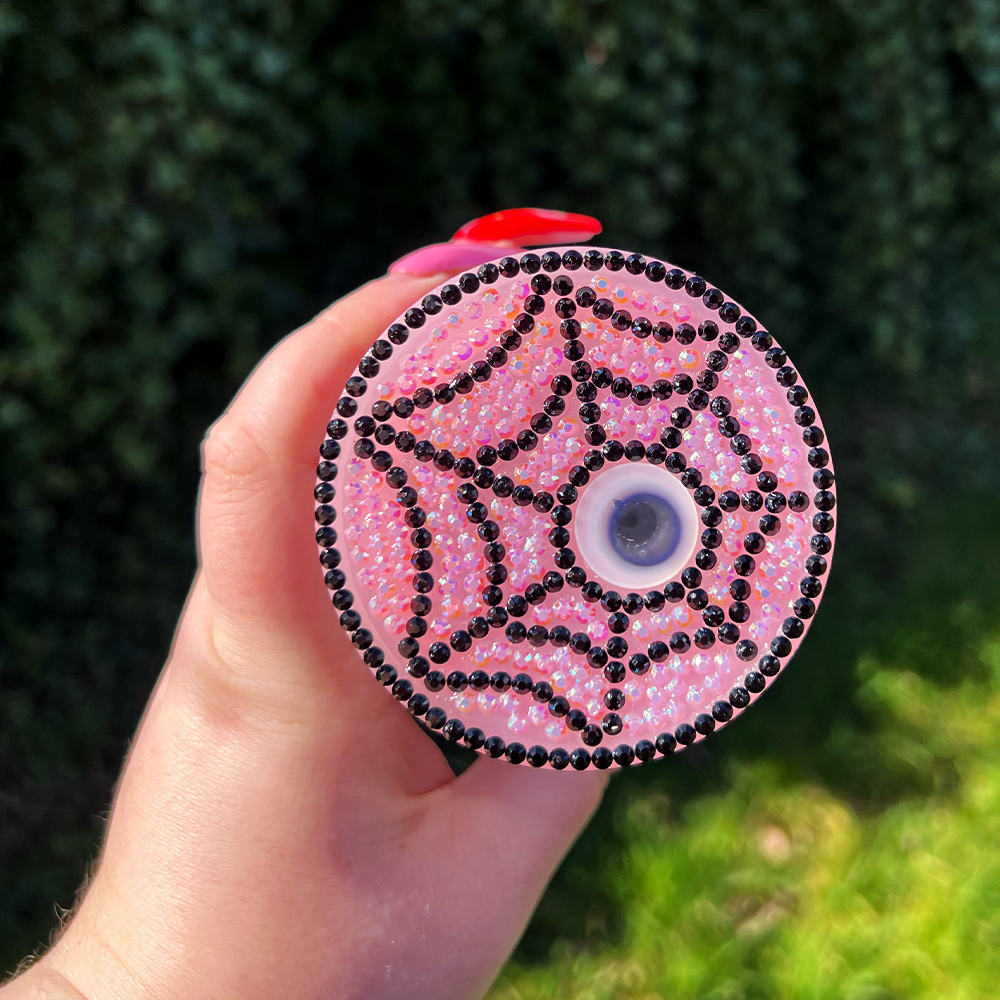Spiderweb Rhinestone Can Glass