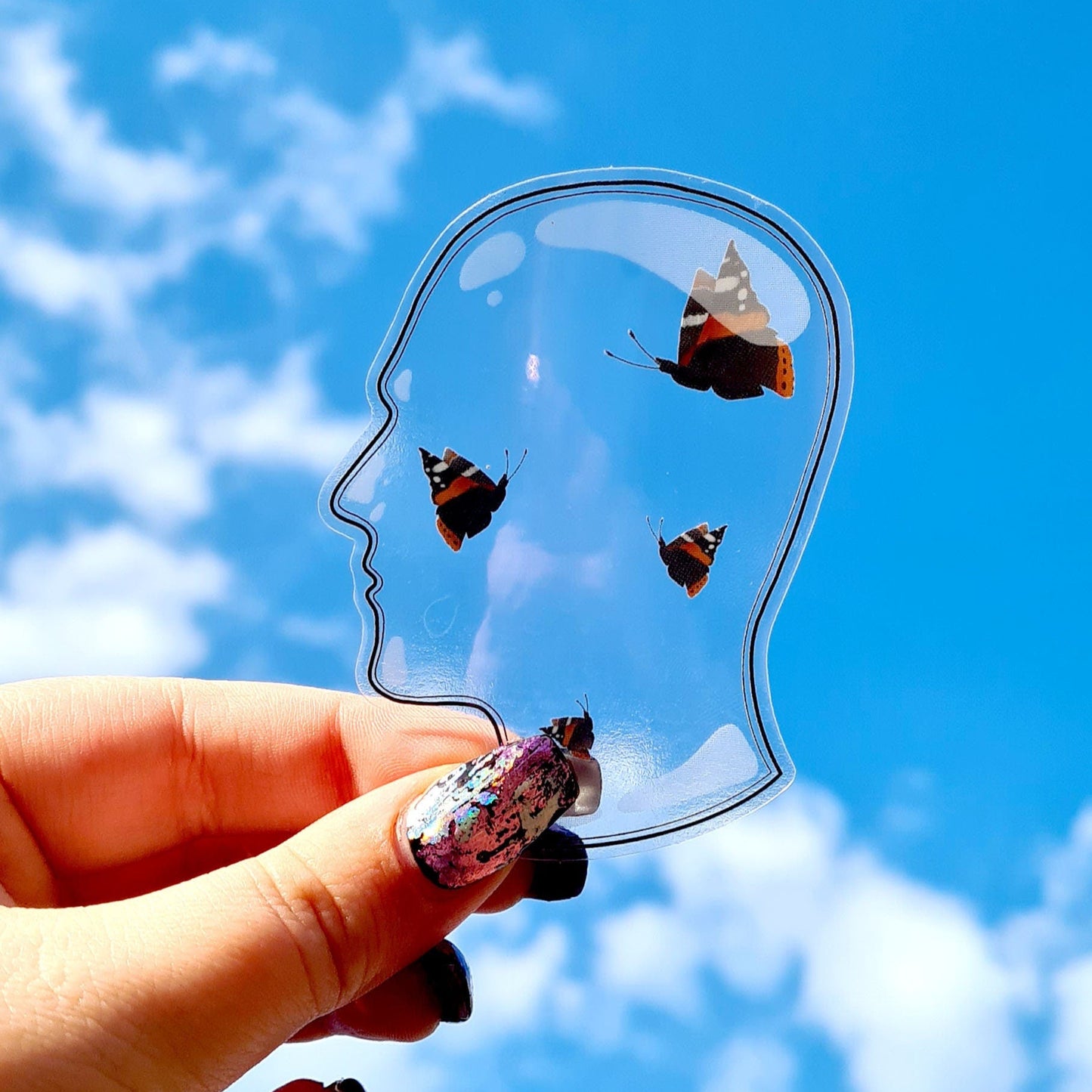 Transparent Flutter Brain Sticker