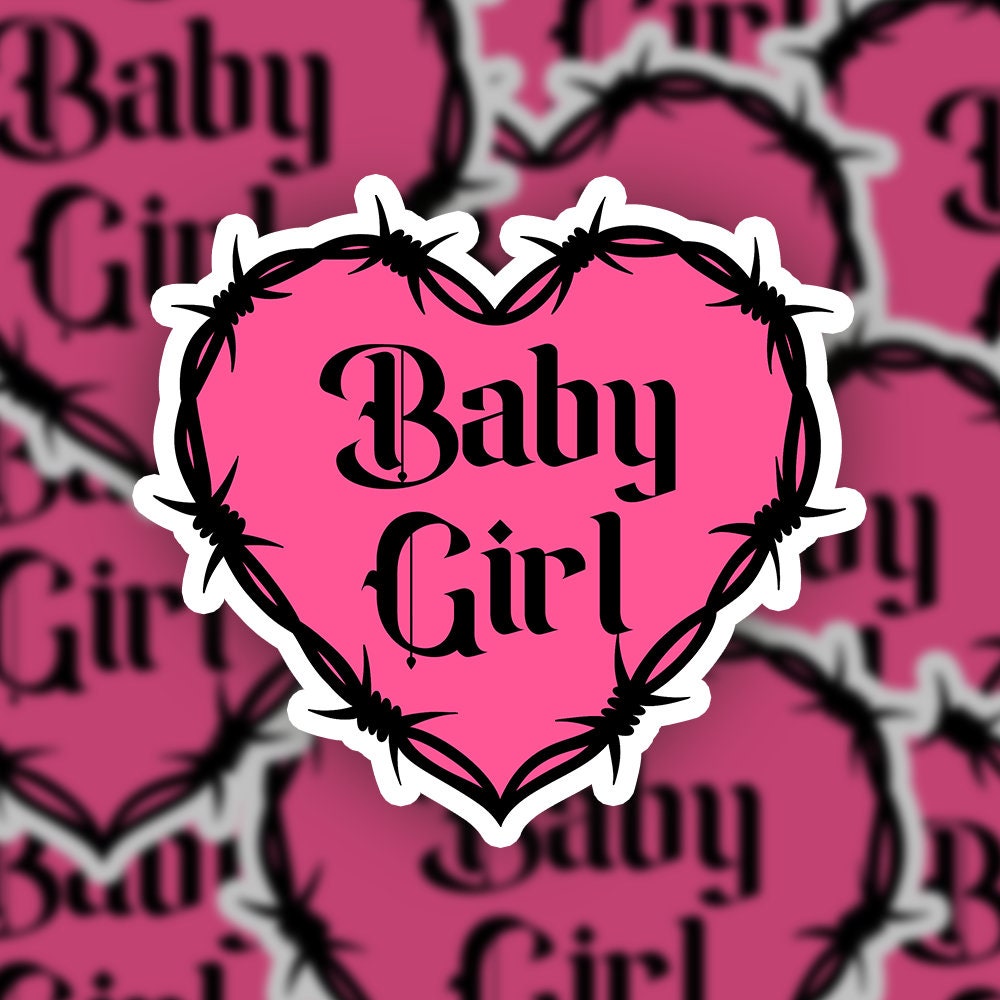 Baby Girl barbed wire journal sticker