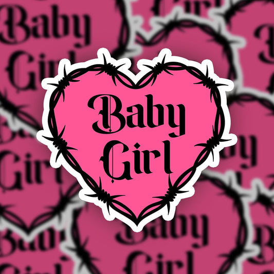 Baby Girl barbed wire journal sticker