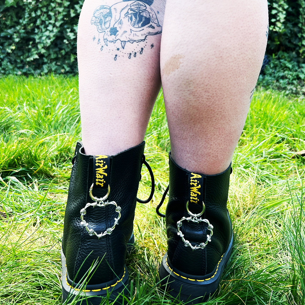 Barbed Wire Heart Boot Charms