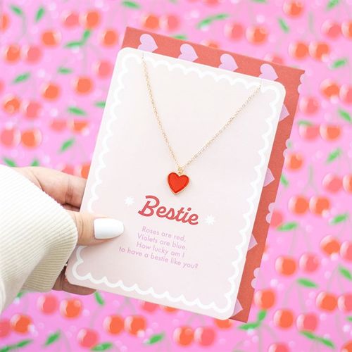 Bestie Necklace Greetings Card