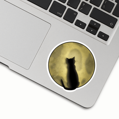 Cat & Moon Sticker