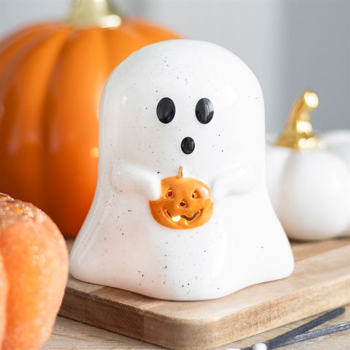 Ghost with Pumpkin Tealight Holder