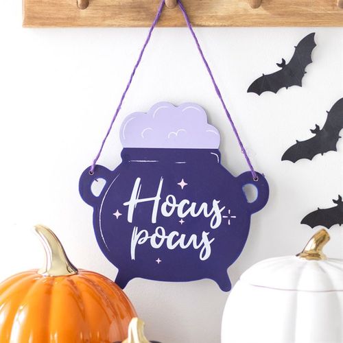 Hocus Pocus Cauldron Hanging Sign