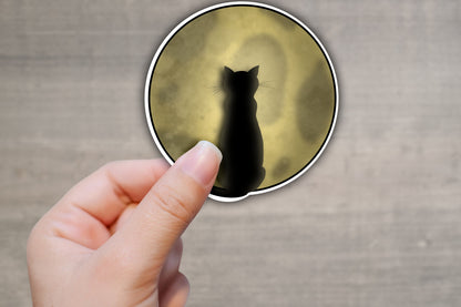 Cat & Moon Sticker