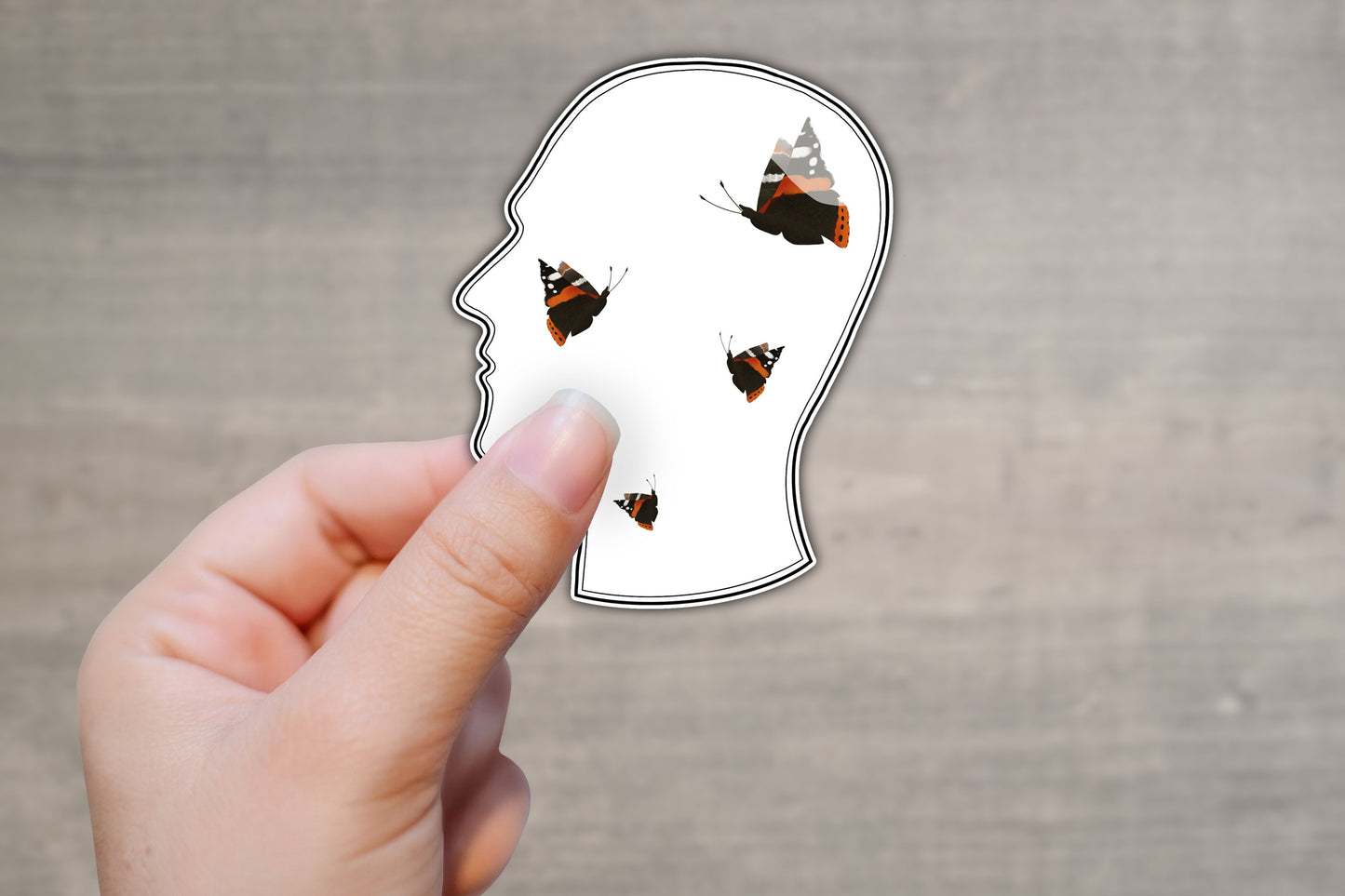 Transparent Flutter Brain Sticker