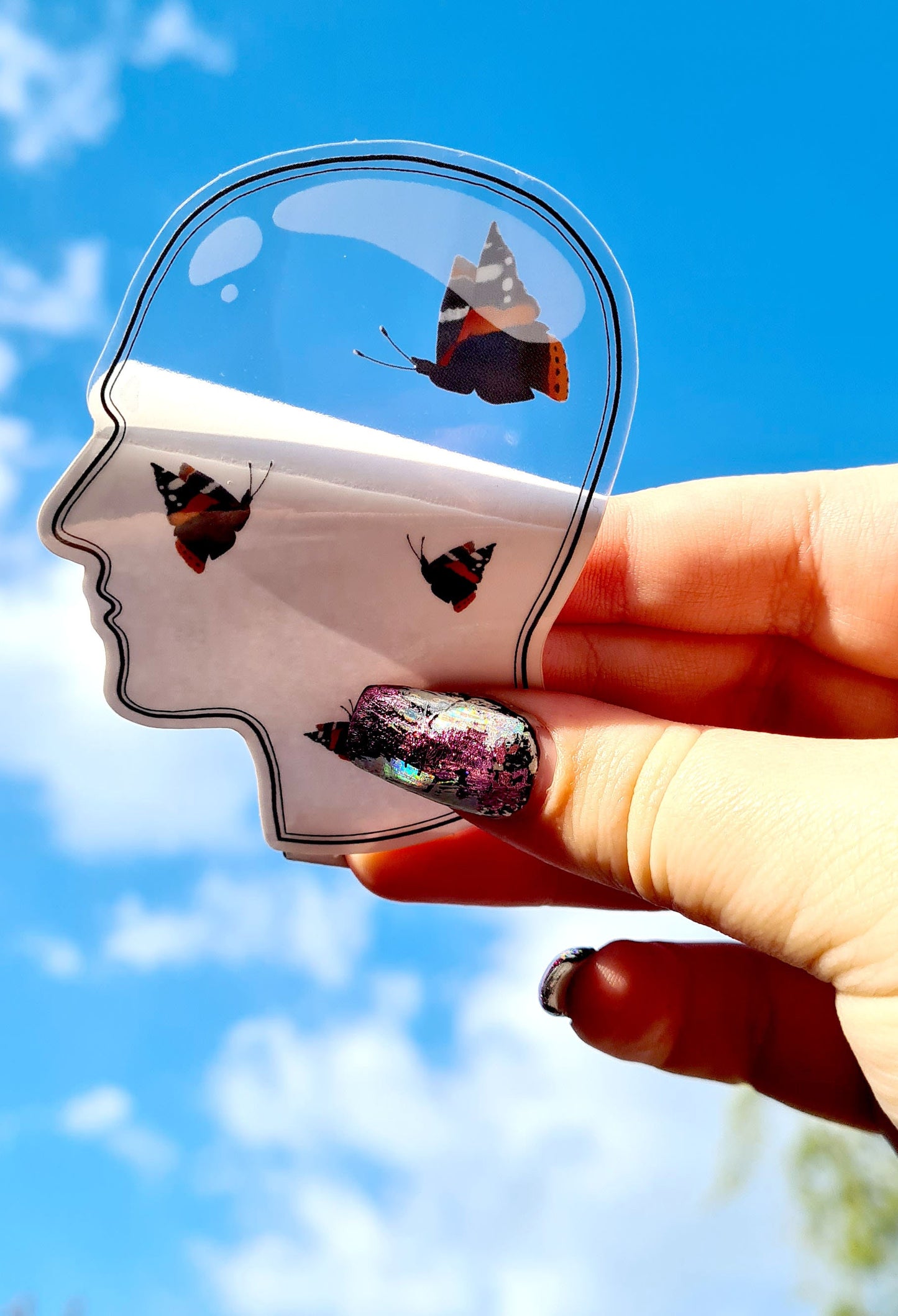 Transparent Flutter Brain Sticker