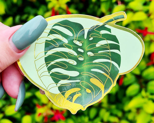 Metallic Monstera Leaf Sticker