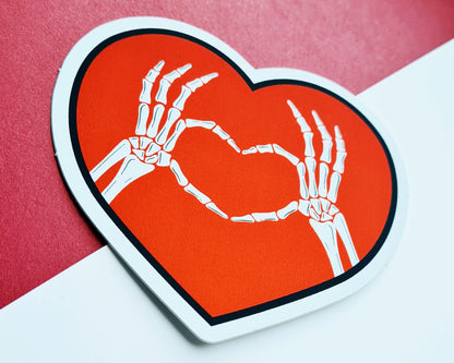 Metallic Skeleton Heart Sticker