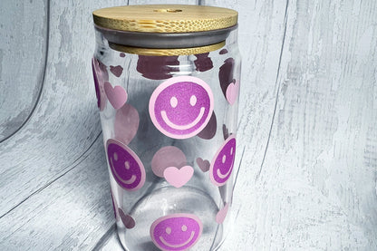 Smiley Face Libbey Can Glass