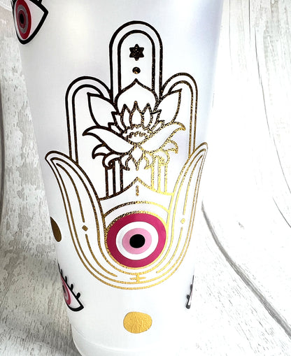 Pink Hamsa 24oz Tumbler