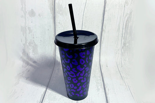 Purple Leopard Print 24oz Tumbler