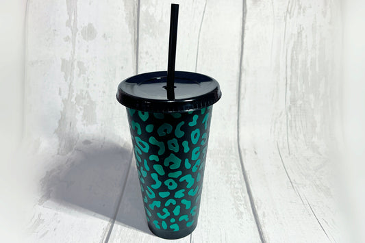 Green Leopard Print 24oz Tumbler