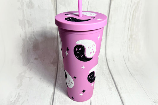 Ghost Yin Yang 24oz Double-Walled Tumbler