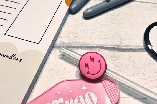 Smiley Face Straw Charm