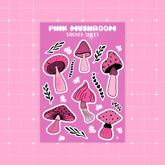 Cottagecore Mushroom A5 Sticker Sheet