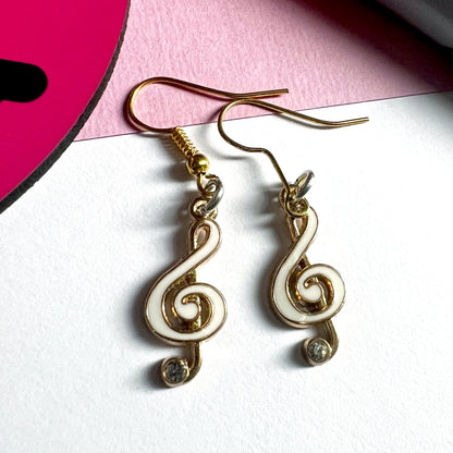 Treble Clef Dangle Earrings