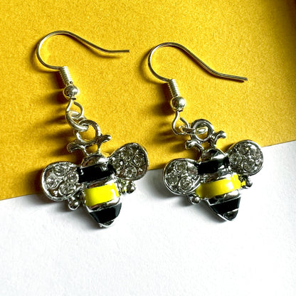 Bumble Bee Dangle Earrings