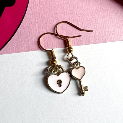 Lock & Key Dangle Earrings