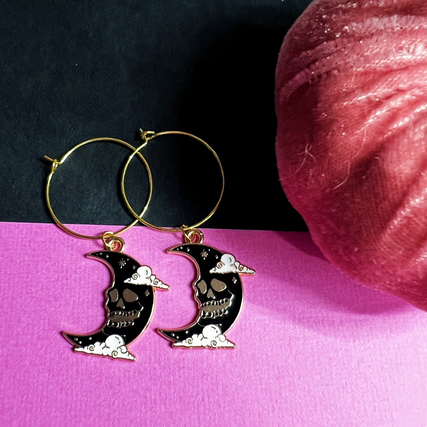 Death Moon Dangle Earrings