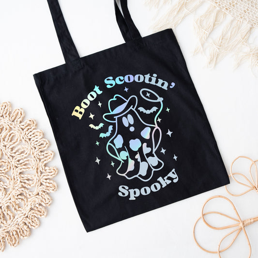 Black Spooky Cowboy Tote Bag