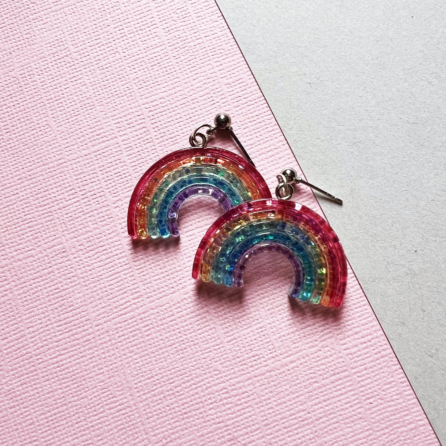 Rainbow Drop Stud Earrings