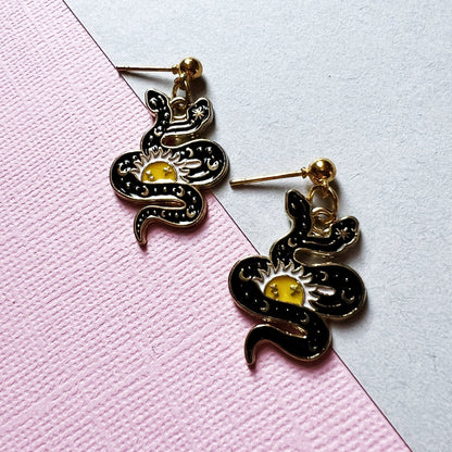 Snake Drop Stud Earrings