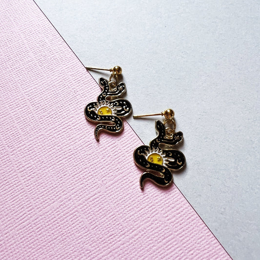 Snake Drop Stud Earrings