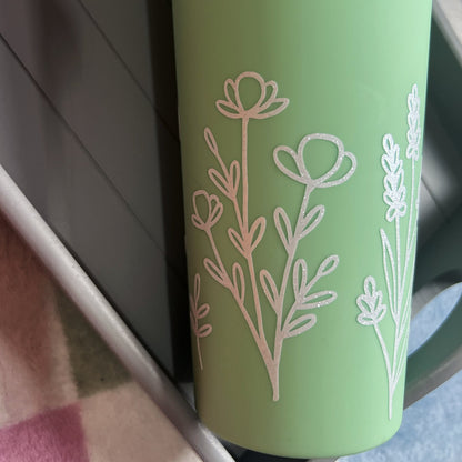 Green Wildflower 24oz Double-Walled Tumbler