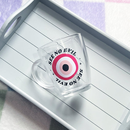 Pink Evil Eye Glass Mug