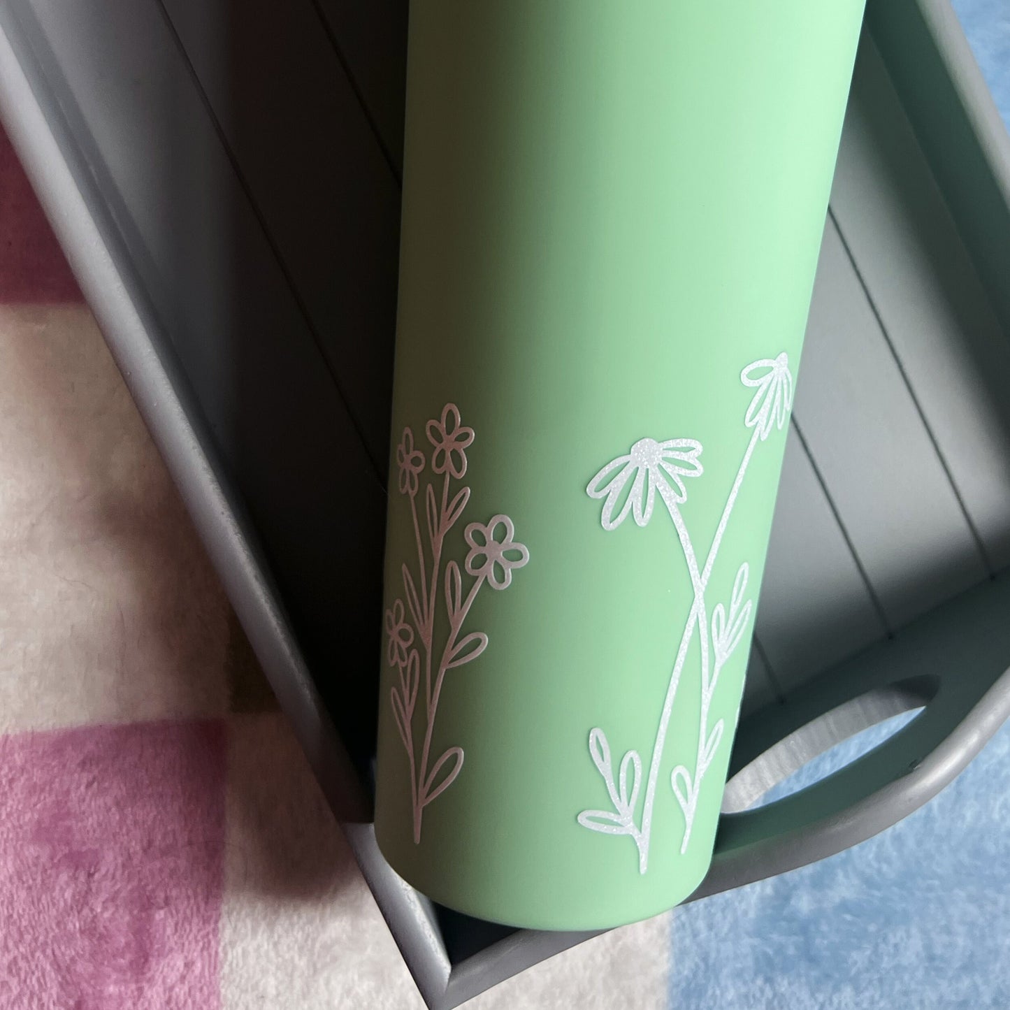 Green Wildflower 24oz Double-Walled Tumbler