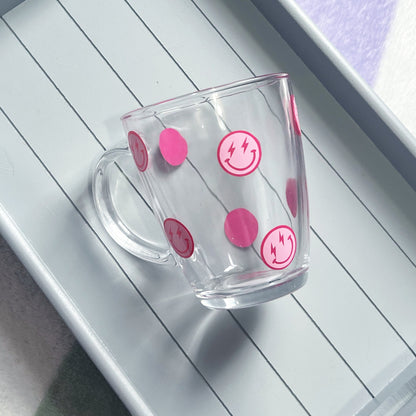 Lightning Smiley Face Glass Mug