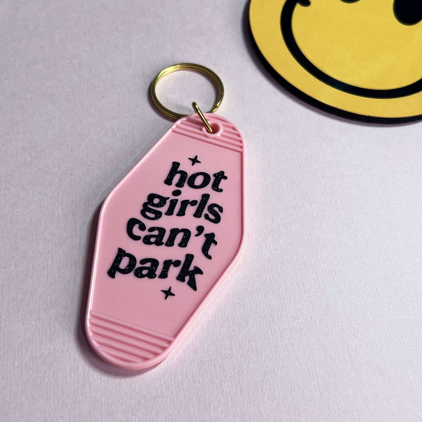 Hot Girls Can't Park Motel Keychain