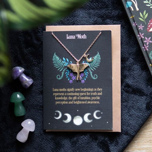 Luna Moth Necklace Greetings Card