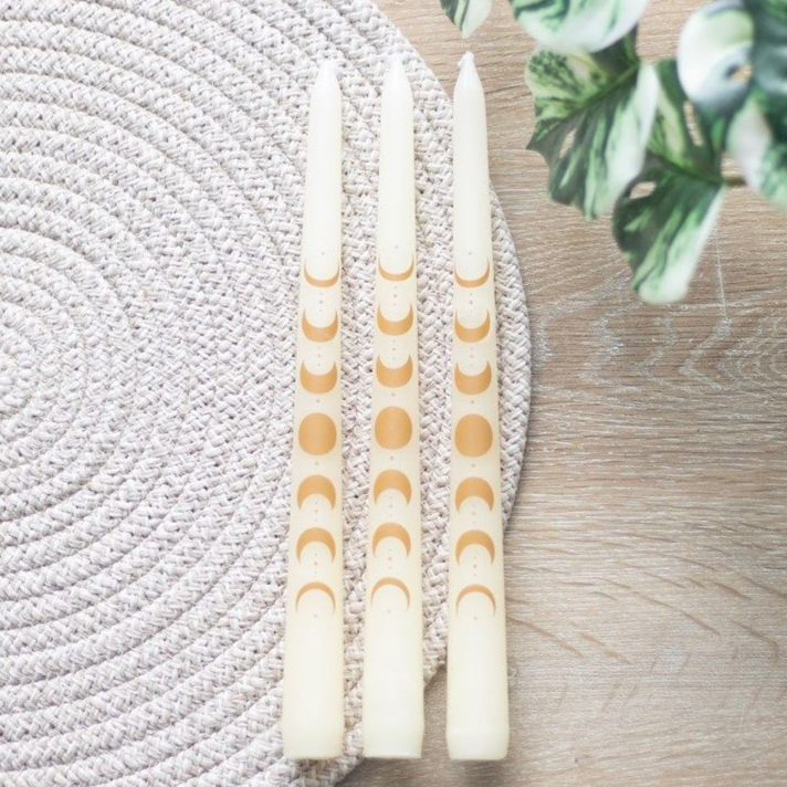 Moon Phase Taper Candles (Set of 3)