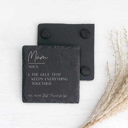 Mum Definition Slate Coaster