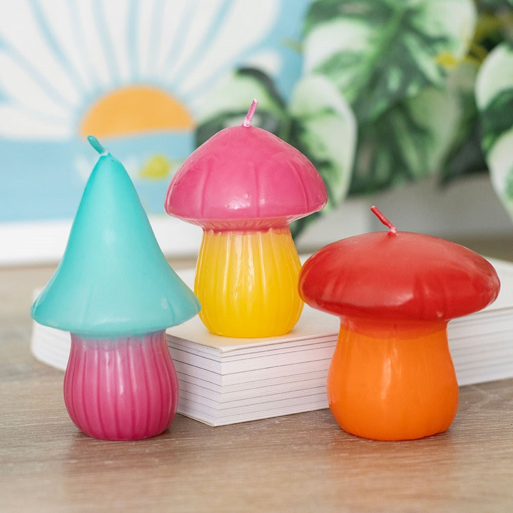 Mushroom-Shaped Candles (Set of 3)