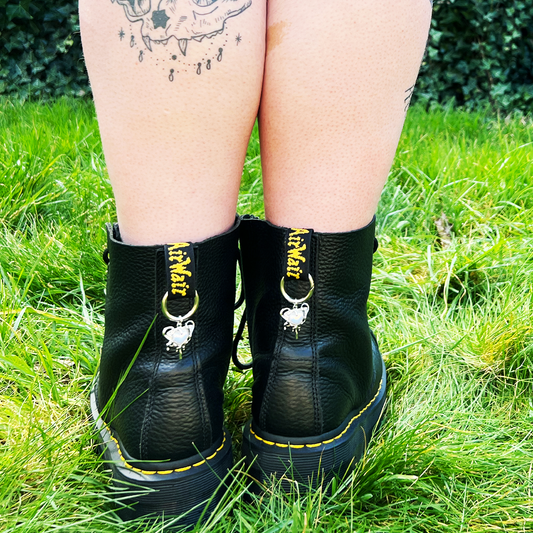 Opal Heart Boot Charms