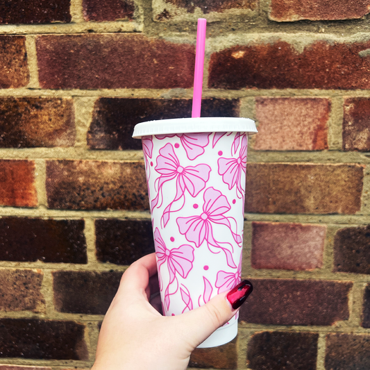 Pink Coquette Bows 24oz Tumbler