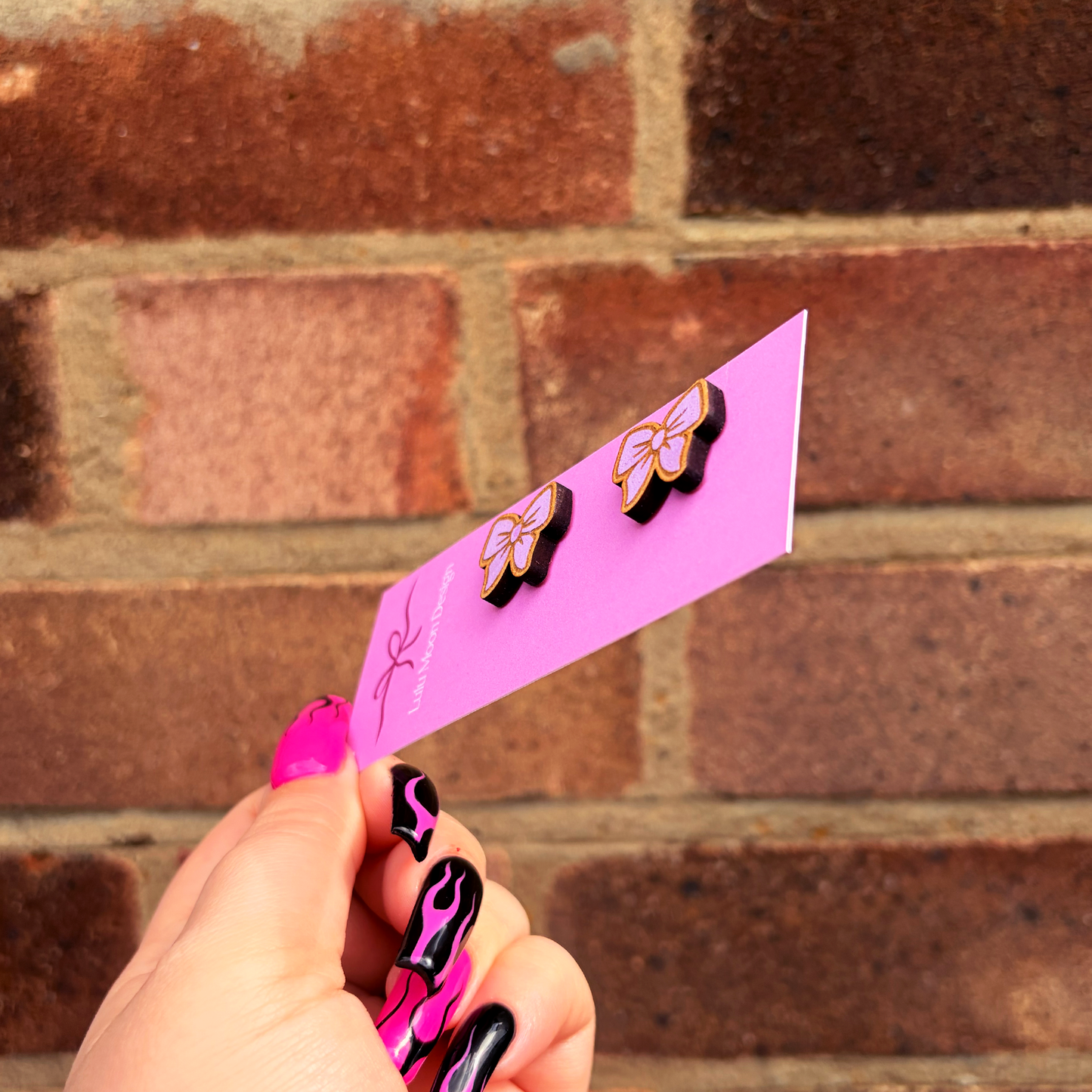 Purple Bow Studs