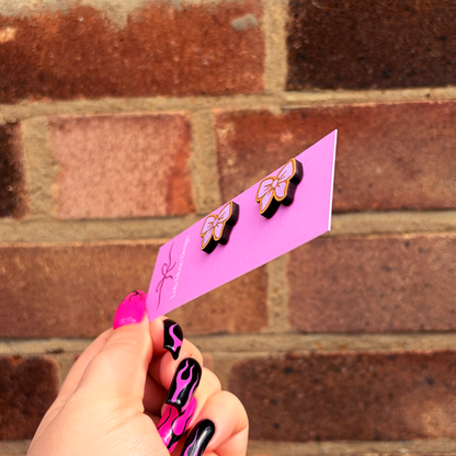 Purple Bow Studs